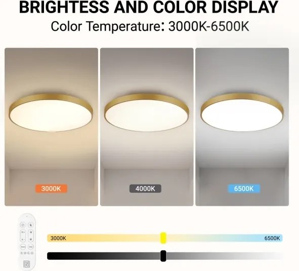 Immax NEO 07312L-LED Plafonieră LED dimabilă SEMPLICI 128W/230V Ø100 cm Wi-Fi Tuya auriu + telecomandă