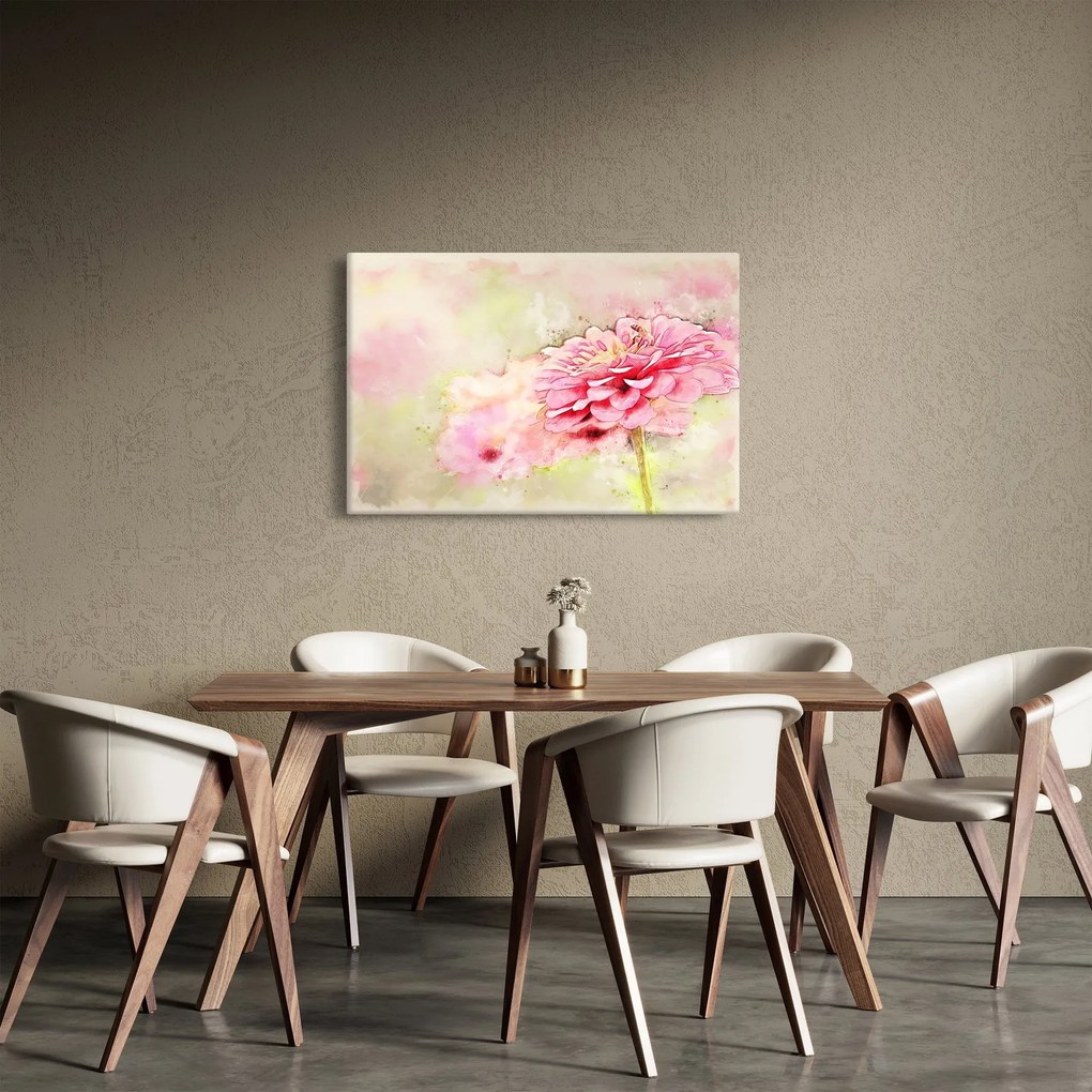 Tablou - Floare roz, aquarel (90x60 cm)