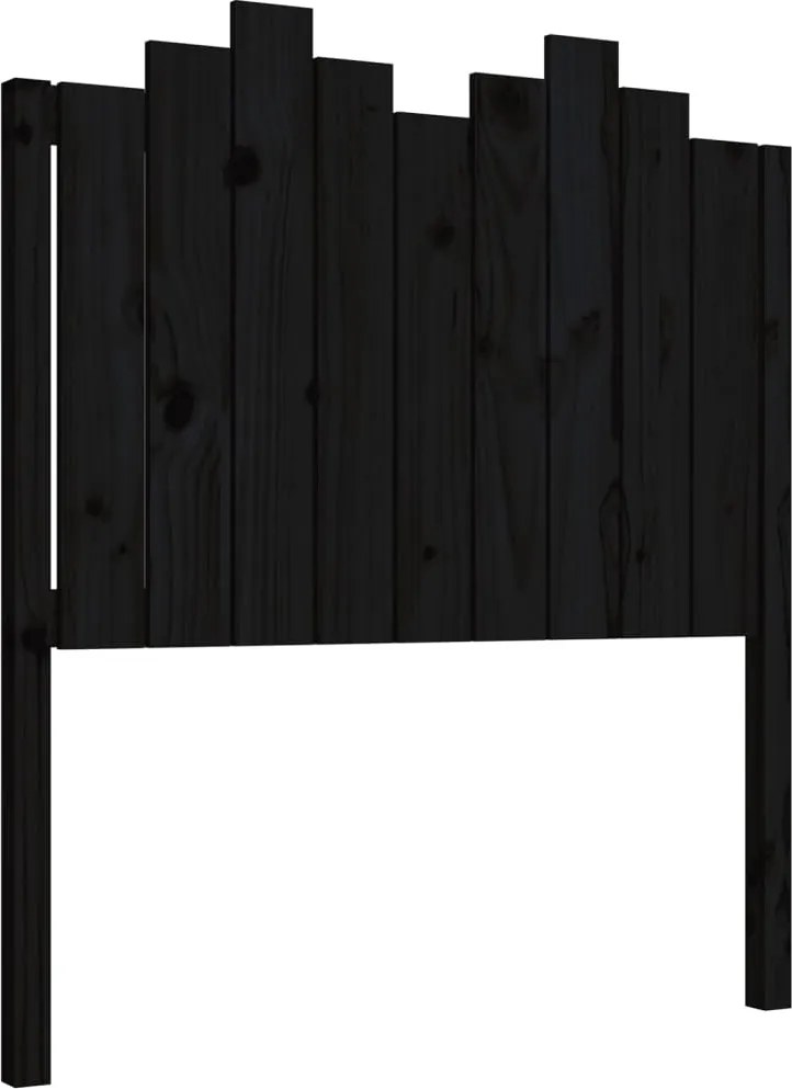 vidaXL Tăblie de pat, negru, 96x4x110 cm, lemn masiv de pin