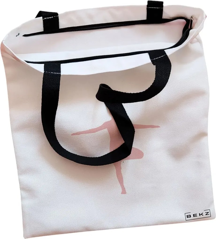 Sacosa de Panza pentru Cumparaturi, Geanta Tote, Yoga 4, Cu fermoar, 38x34.5 cm, Alba, BEKZ®