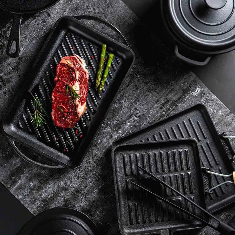 Cratita din fonta Muhler Tika MR-2448CI, 24x10,5 cm, 3,4 L, Inductie, Negru