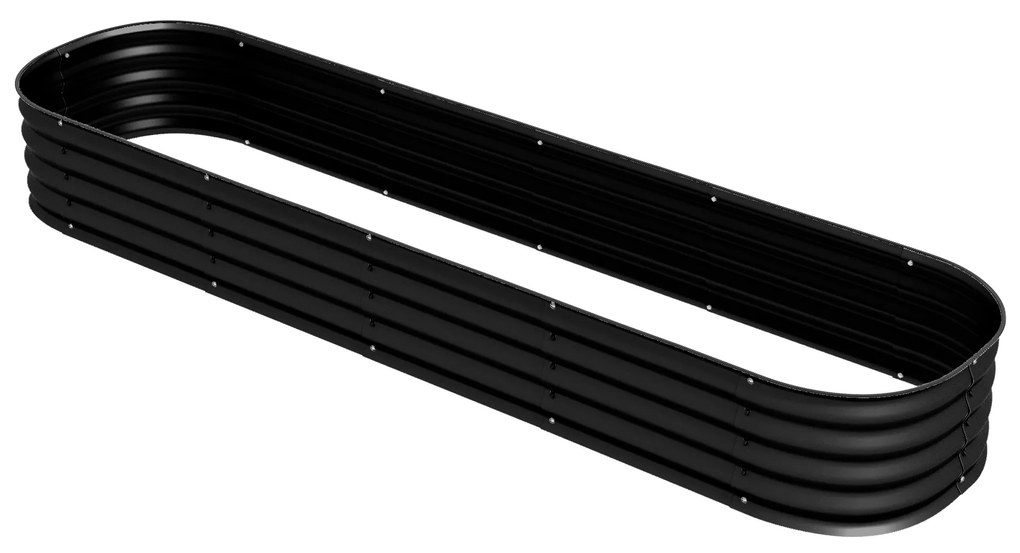 Outsunny Grădiniera ridicată pătrată pentru grădină din oțel modular pentru legume, plante, flori, dim. 240 x 62 x 30cm | Aosom Romania