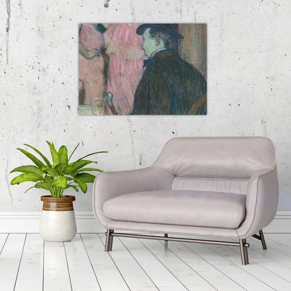 Tablou pe sticlă - Henri de Toulouse-Lautrec, Maxime Dethomas, reproducere (70x50 cm)