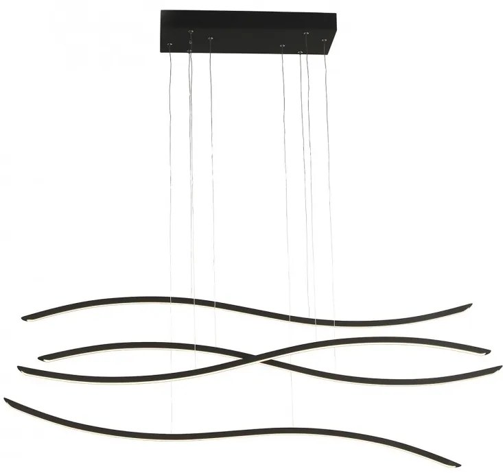 Lustra LED dimabila design modern Waves black