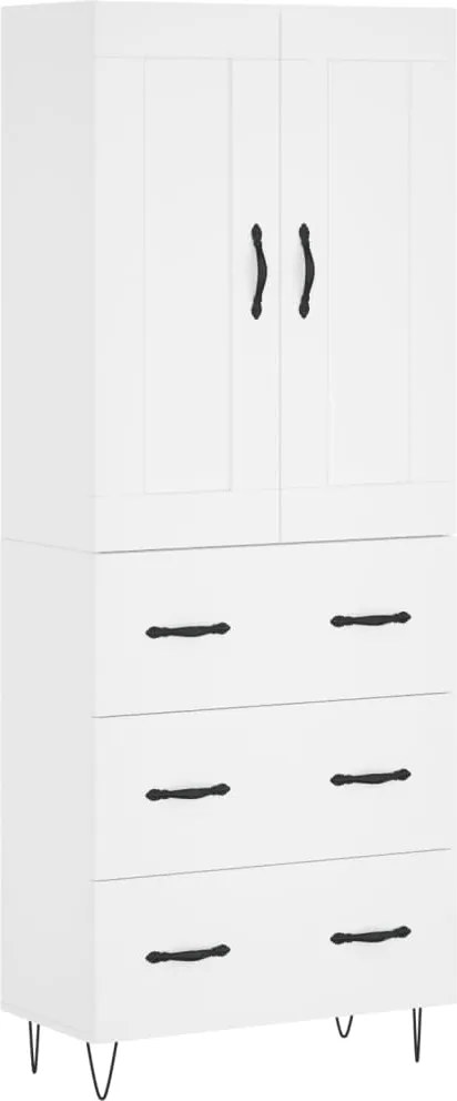 vidaXL Dulap înalt, alb, 69,5x34x180 cm, lemn compozit