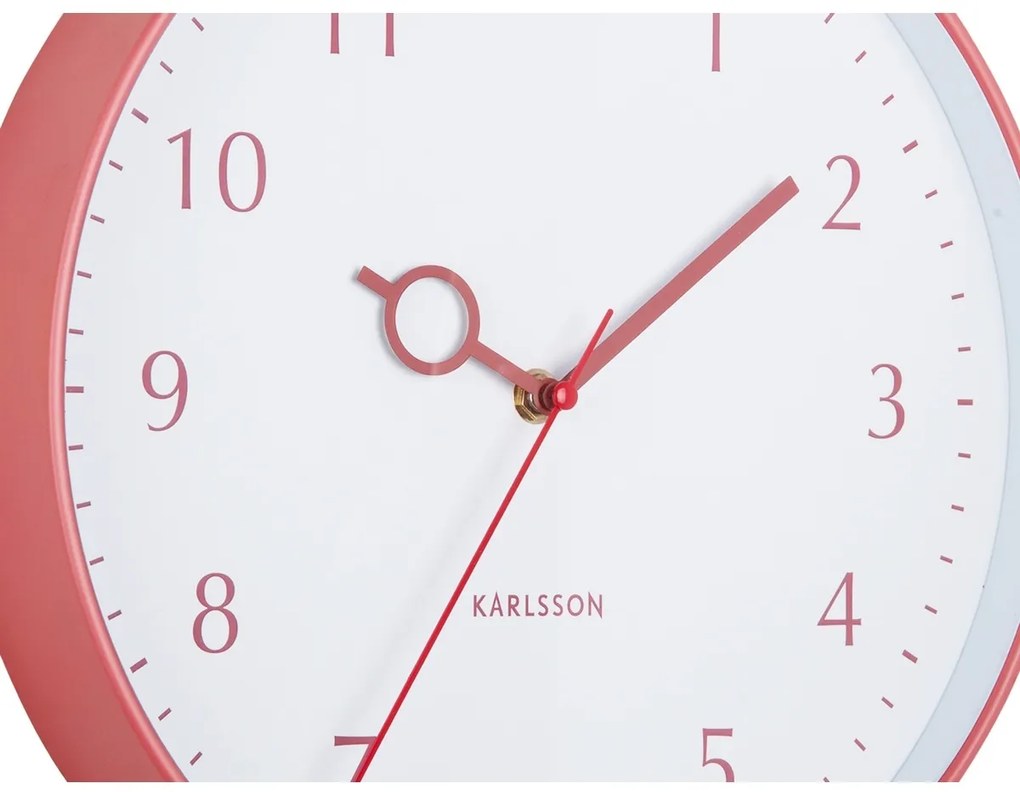 Karlsson 5992RD design ceas de perete roșu,diametru 30 cm