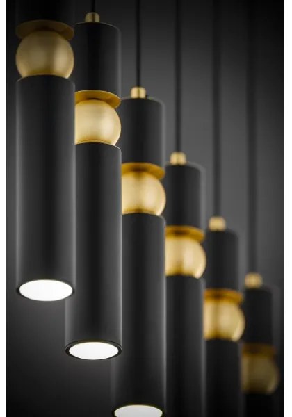 Lustră pe cablu Jupiter 2005 ALAS 6xGU10/10W/230V negru/auriu