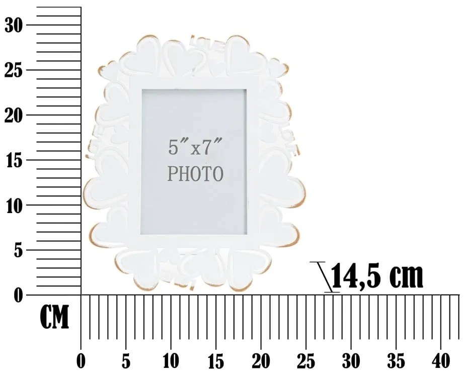 Ramă foto metalică Mauro Ferretti, 25 x 27,7 cm, alb