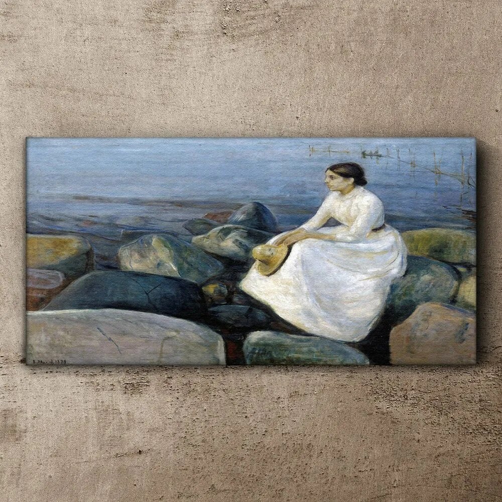 Tablou canvas Plaja de noapte de vară de Edvard Munch