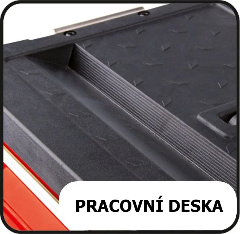 Cărucior pentru scule - 3 secțiuni, 2 sertare