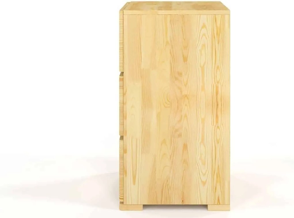 Comodă lemn masiv TerraCraft Pin 3 Sertare, 60 × 45 × 81 cm - Natural