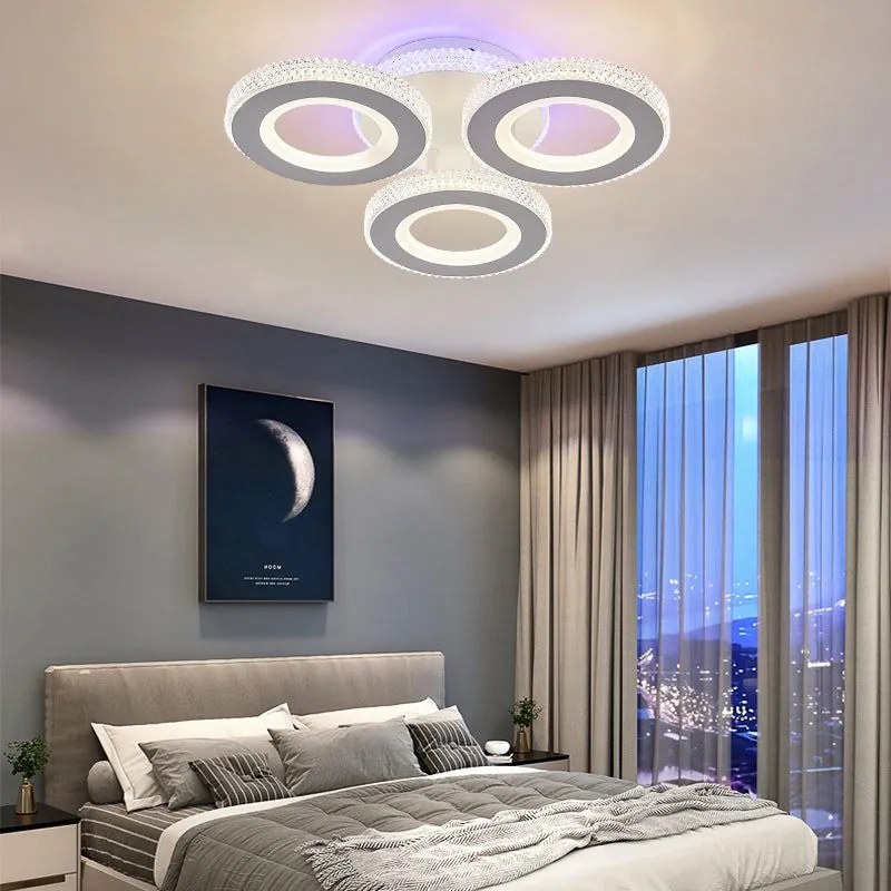 Lustra LED Cu Telecomanda, Elit's,3 Tipuri De Lumina, Intensitate Reglabila, 122W, Alb