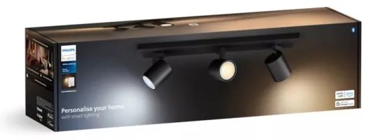 Spot LED dimabil Philips Hue RUNNER 3xGU10/4,2W/230V negru + telecomandă
