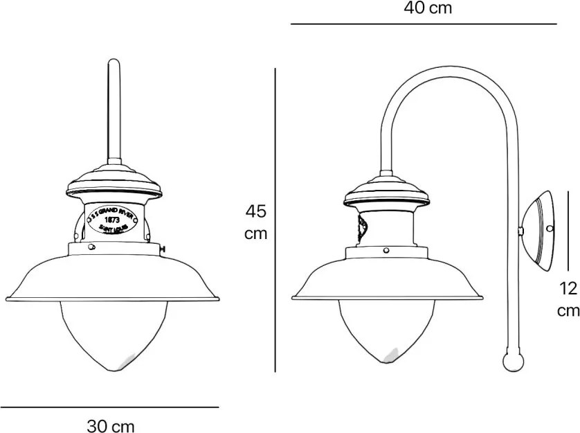 Aplica de perete stil nautic din alama si sticla Al Mare