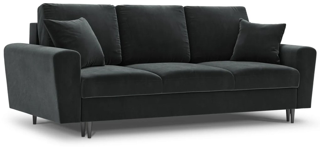 Canapea extensibila 3 locuri Moghan cu tapiterie din catifea, picioare din metal auriu, bej - Copie