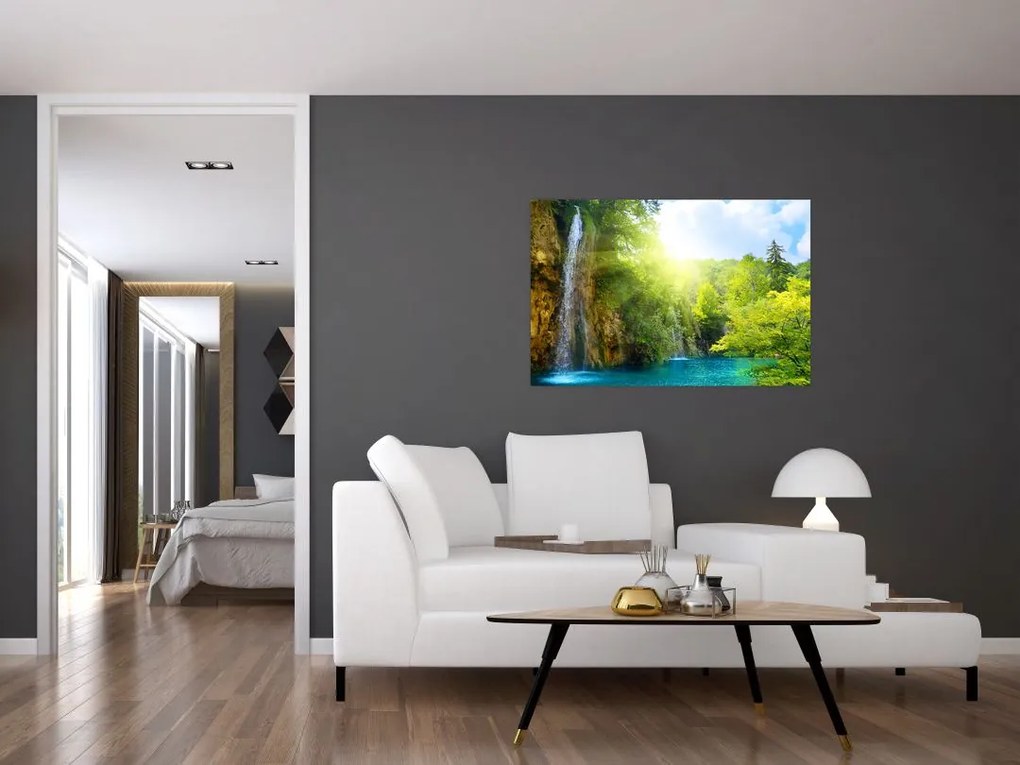 Tablou - cascadele în djunglă (90x60 cm)