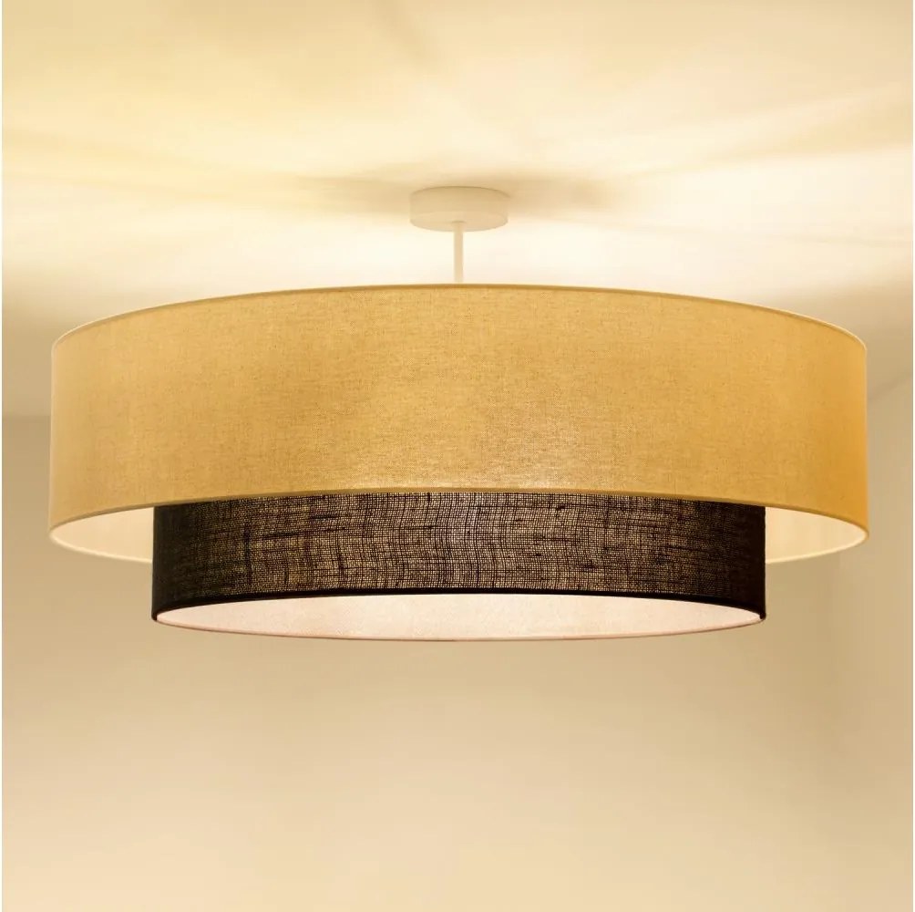 Brilagi - Lustru aplicat LED Boho, 3 x E27, 15 W, 230 V, diametru 80 cm, crem/maro