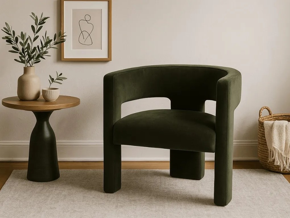 Fotoliu design verde închis ALPAH B VELVET