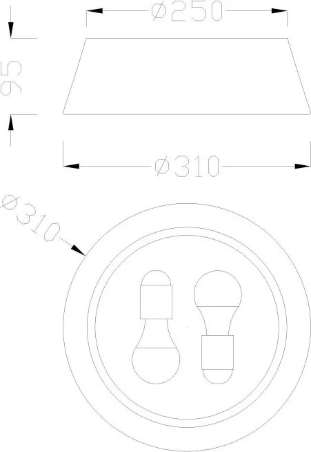 Plafoniera, Lustra aplicata maro SABINA 31cm