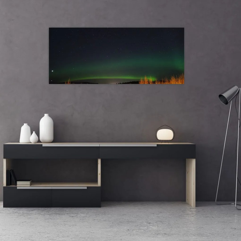 Tablou cu aurora borealis (120x50 cm)