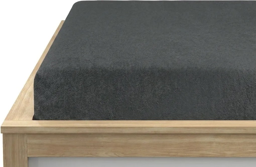 Cearsaf extensibil fleece MOLTON antracit 180 x 200 cm