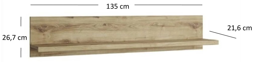 Poliță 135 cm Deloris (Stejar navarra). 1052867