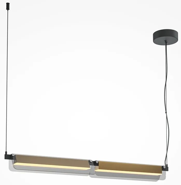 Lustra suspendata LED design minimalist Flat, fumuriu