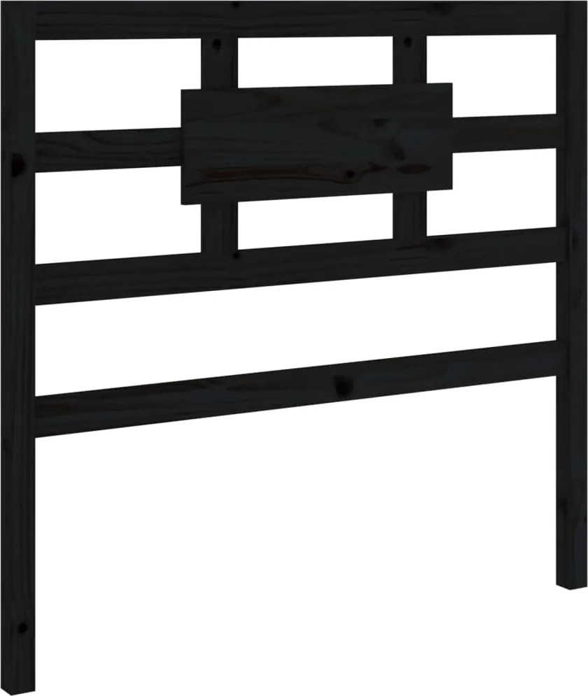 vidaXL Tăblie de pat, negru, 80,5x4x100 cm, lemn masiv de pin