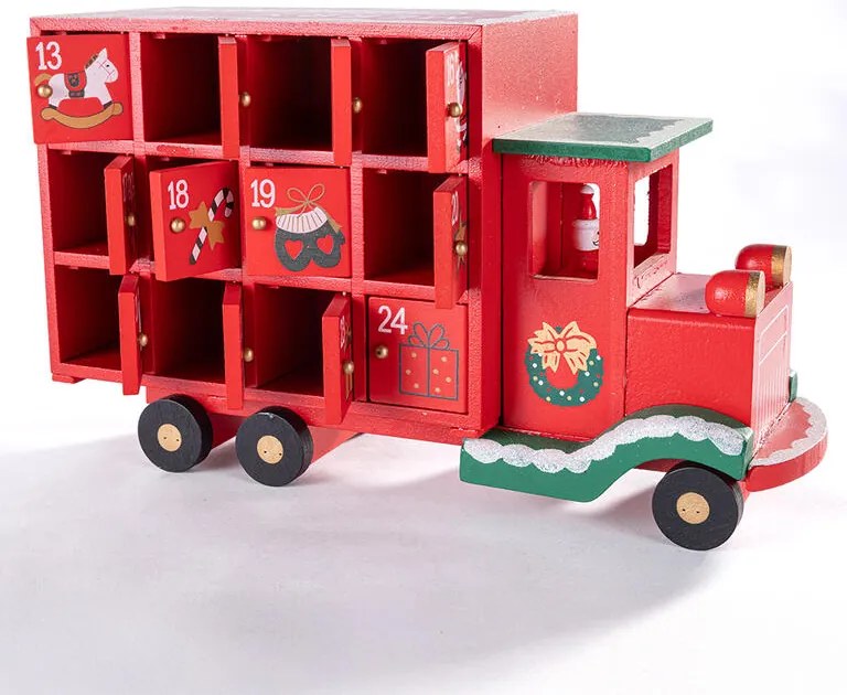 Calendar de advent din lemn CAMION