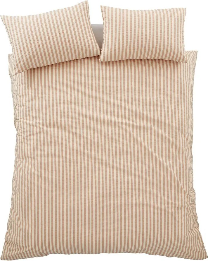 Lenjerie de pat portocalie pentru pat dublu/extinsă cu 3 piese 230x220 cm Cotton Rich Woven Stripe – Pineapple Elephant