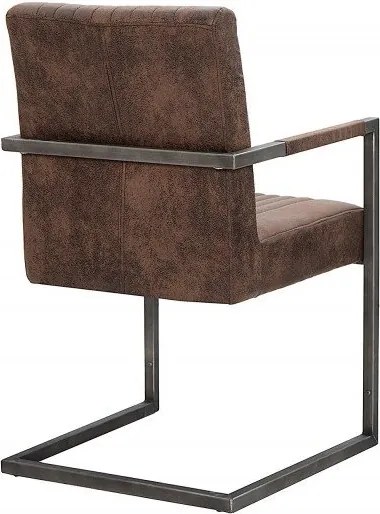 Scaun cu brate design retro Big Aston microfibra maro vintage