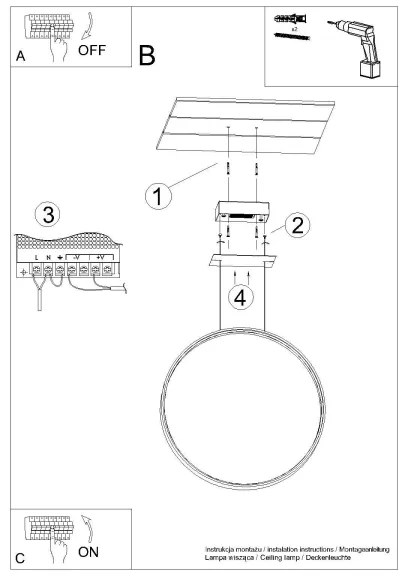 Lustră LED pe cablu RIO LED/50W/230V CRI90 3000K d. 78 cm auriu Thoro TH.175