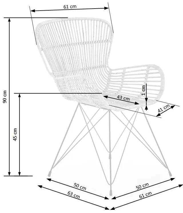 Scaun de bucaterie Manfred, negru