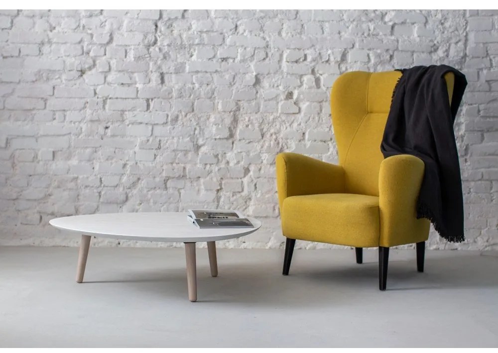 Măsuță de cafea din lemn de frasin Ragaba Contrast Pick, alb