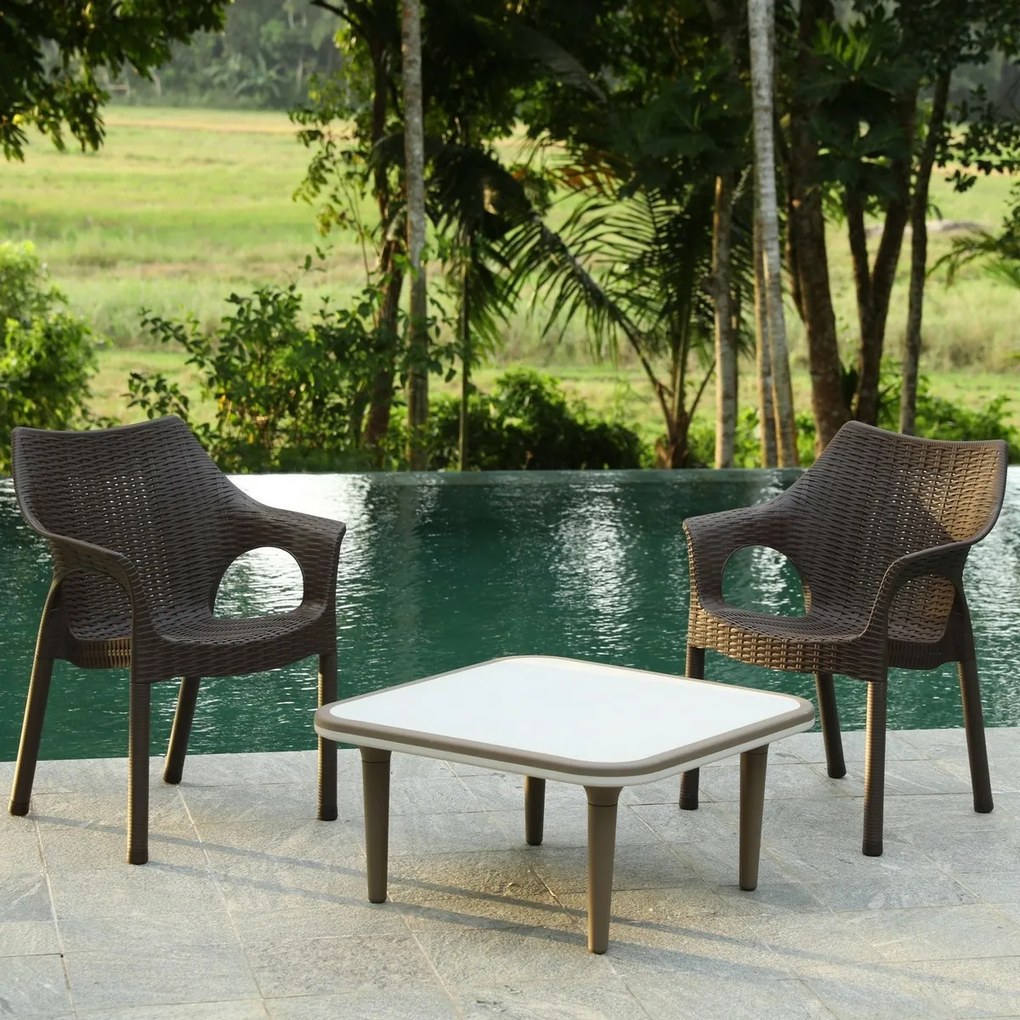 Scaun din ratan Cambridge Dark Brown 61 x 54 x 80 cm