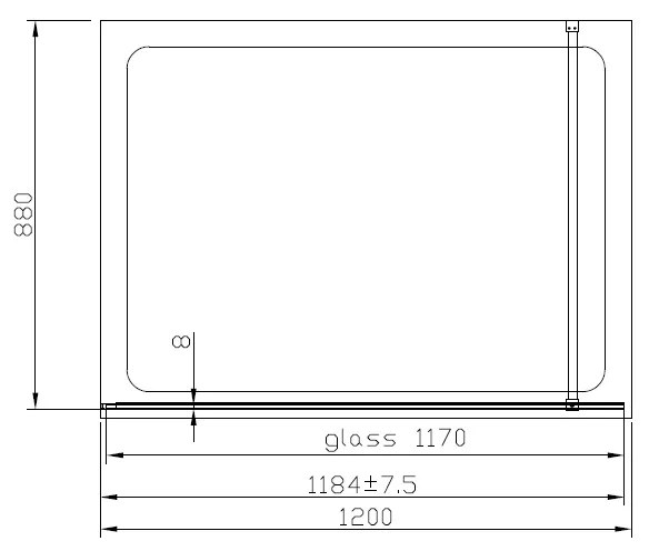 Paravan dus sticla securizata easy clean walk-in 120x200 cm, crom lucios, Mediterraneo Foxy 1200x2000 mm