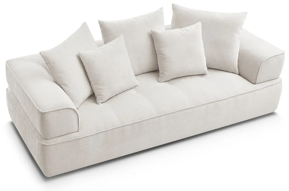 Canapea bej cu tapițerie din chenille 237 cm Whesley – Bobochic Paris