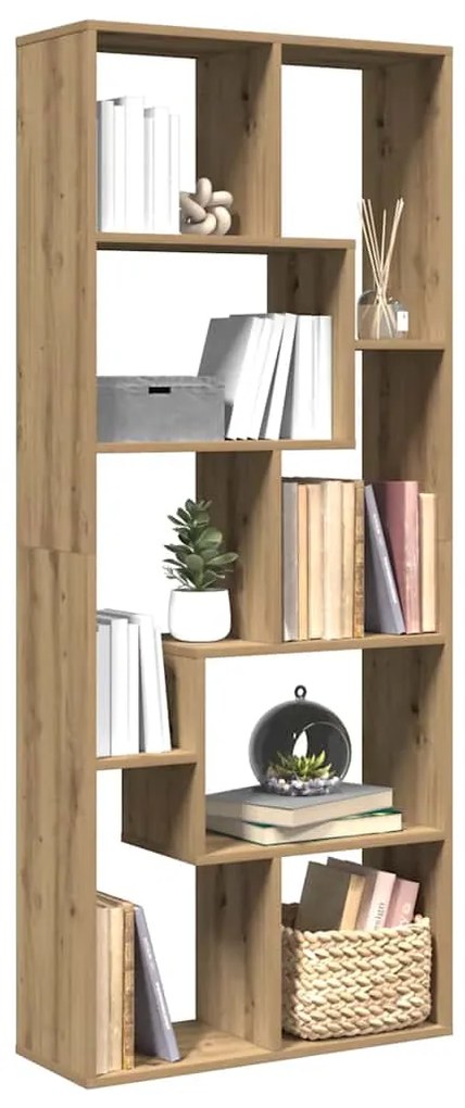 vidaXL Bibliotecă/separator cameră stejar artizanal 67x25x161,5cm lemn