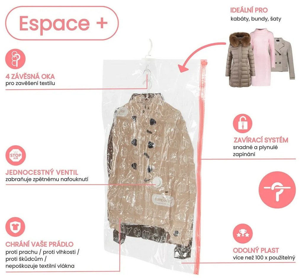 Compactor Set 2 huse de depozitare în vid Espace