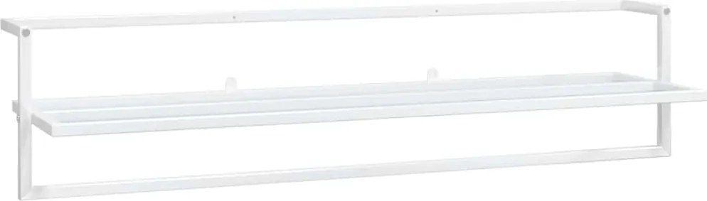 vidaXL Suport pentru prosoape, alb, 95x25x22 cm, fier
