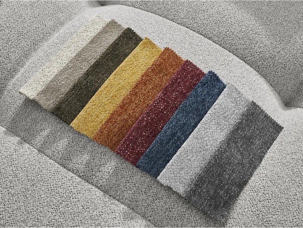 Taburet gri deschis cu tapițerie din chenille Roxelane – Bobochic Paris