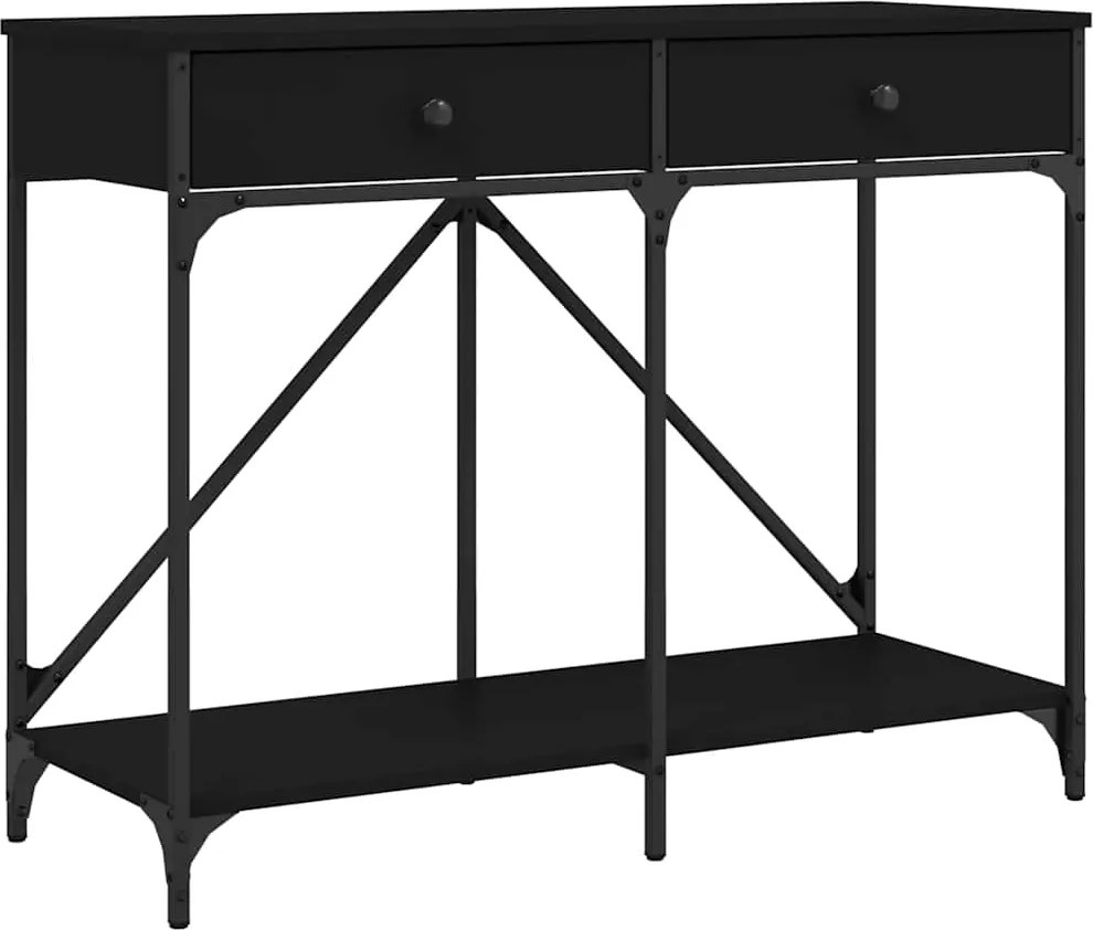vidaXL Măsuță consolă, negru, 100x39x78,5 cm, lemn compozit