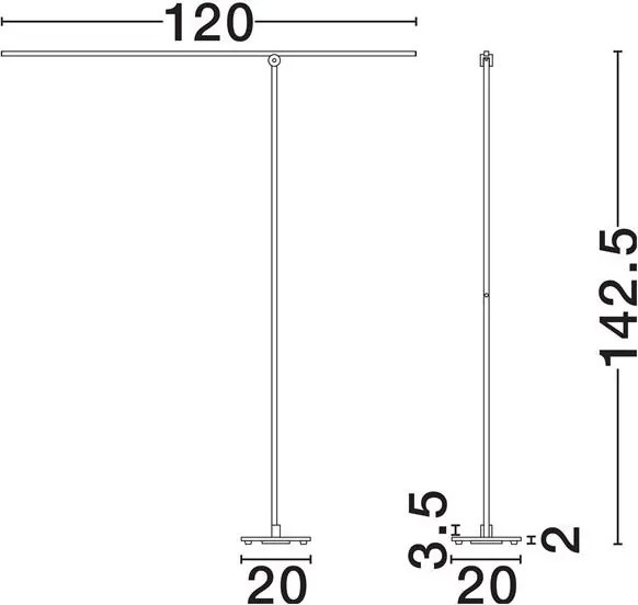 Lampa LED dimabila de podea directionabila TENSO alba