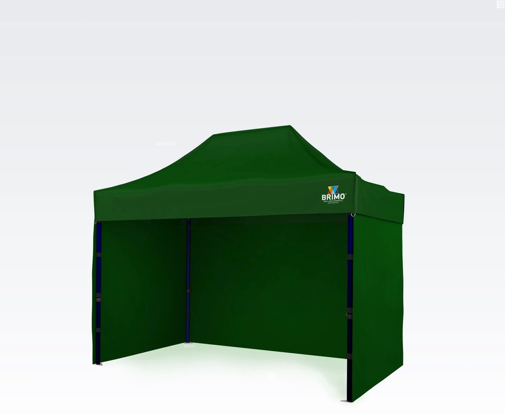 Stand rapid de descompunere 2x3m (3 pereți): Rezistență din oțel pentru comercianți - cu 3 pereți - Verde