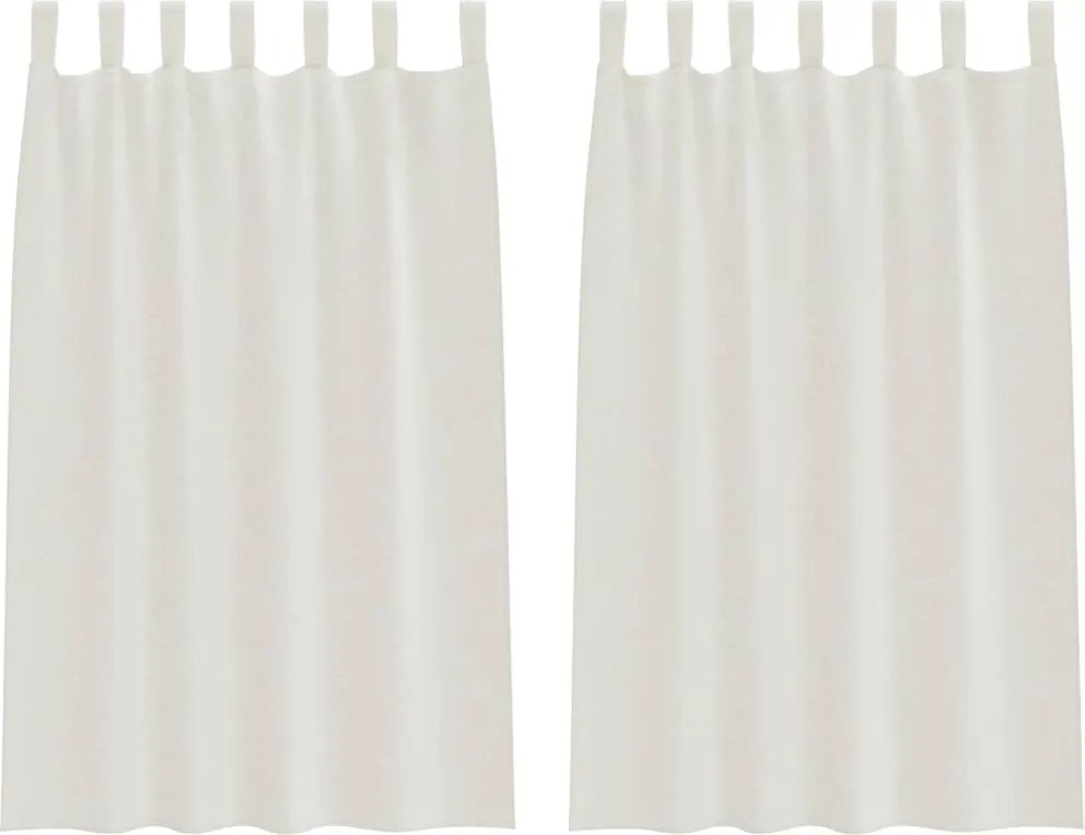 vidaXL Cortină din Voile cu perdele 2 pcs Crem 175 x 140 cm Poliester