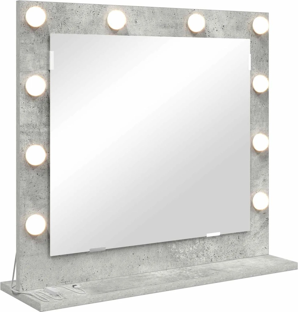 vidaXL Oglindă de toaletă Dreptunghiular Gri din beton 60 x 55 x 18 cm