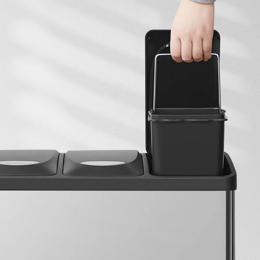Jurhan Coș de reciclare SORT 24L (3x8L), oțel