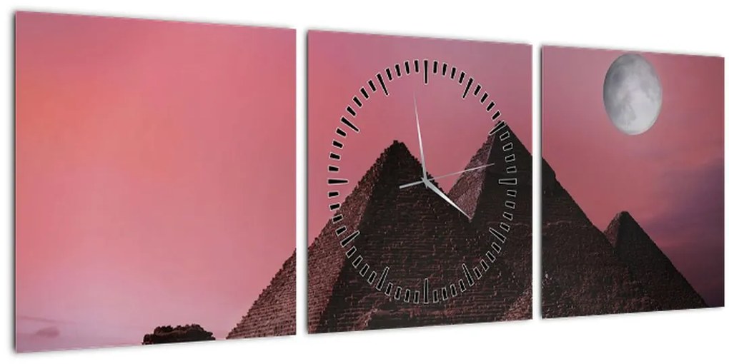 Tablou - Piramidă, Giza, Egipt (cu ceas) (90x30 cm)