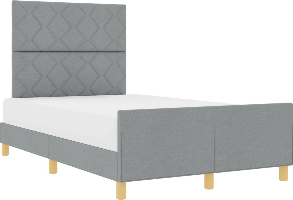 vidaXL Cadru de pat cu headboard Gri deschis 120 x 200 cm țesătură