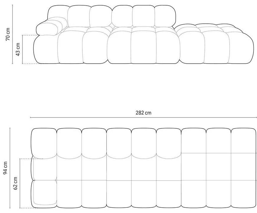 Canapea modulară bej cu tapițerie din țesătură bouclé 288 cm Bellis – Micadoni